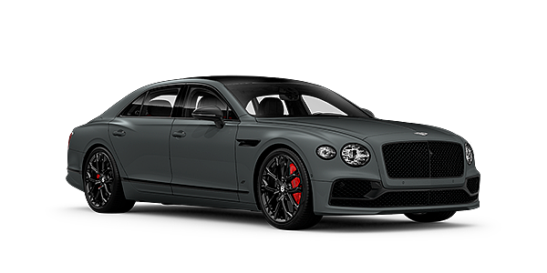 Bentley Changsha Bentley Flying Spur S front side angled view in Cambrian Grey coloured exterior. 